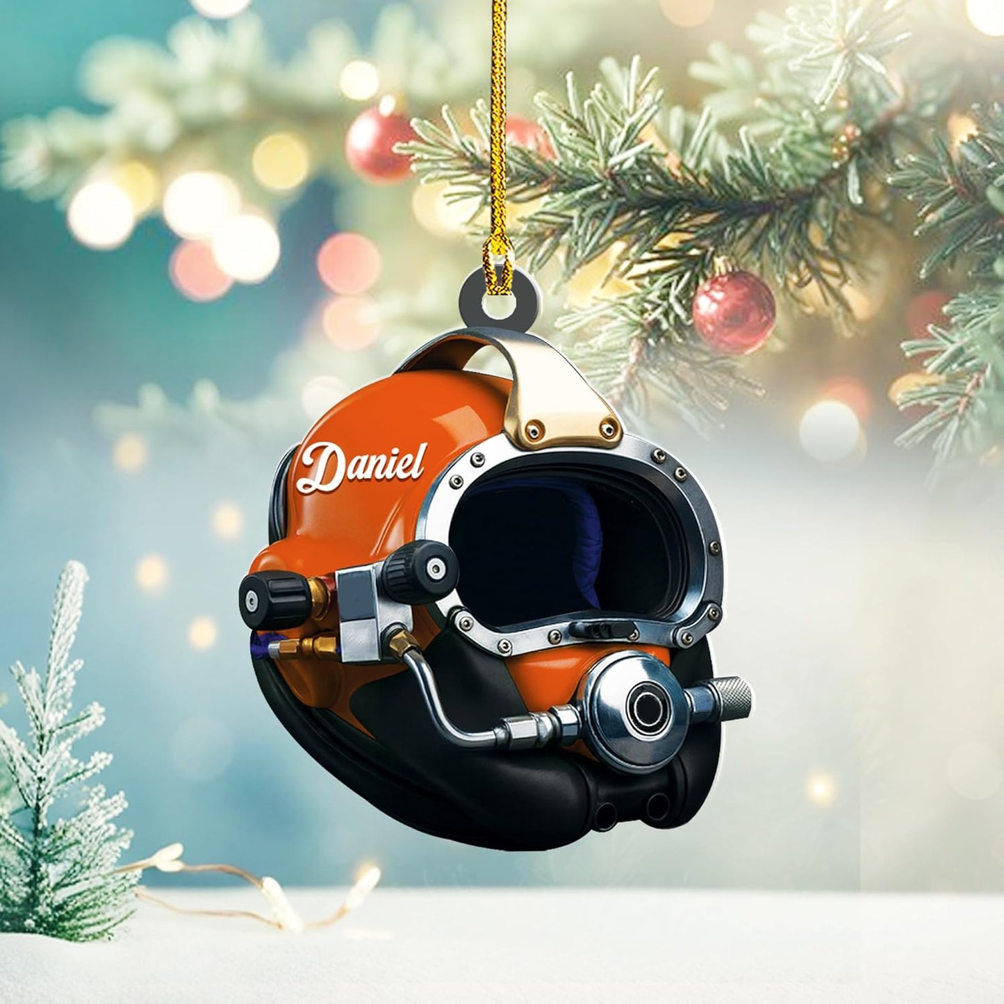 Custom Name Diving Ornament – Personalized Acrylic Scuba Diver Christmas Keepsake, Underwater Gift TSD20