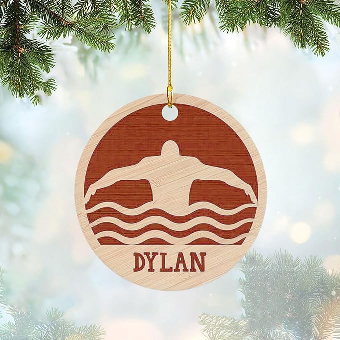 Personalized Swimming Ornament - Custom Swimmer Christmas Gift for Boys, Girls & Pool Lovers LL8