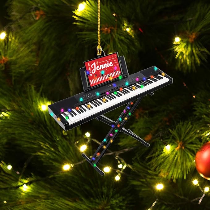 Customized Piano Ornament - Music Instrument Christmas Gift for Piano Lovers LL58