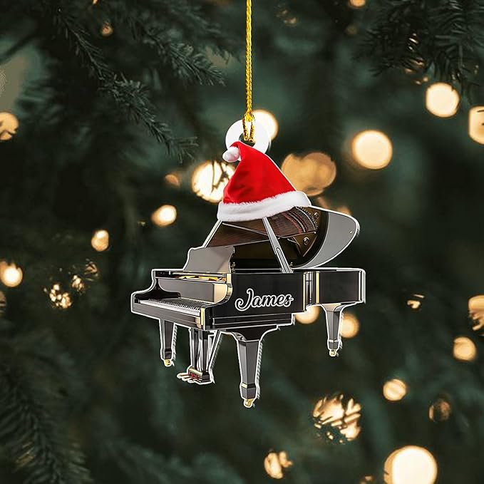 Customized Piano Ornament - Music Instrument Christmas Gift for Piano Lovers LL39