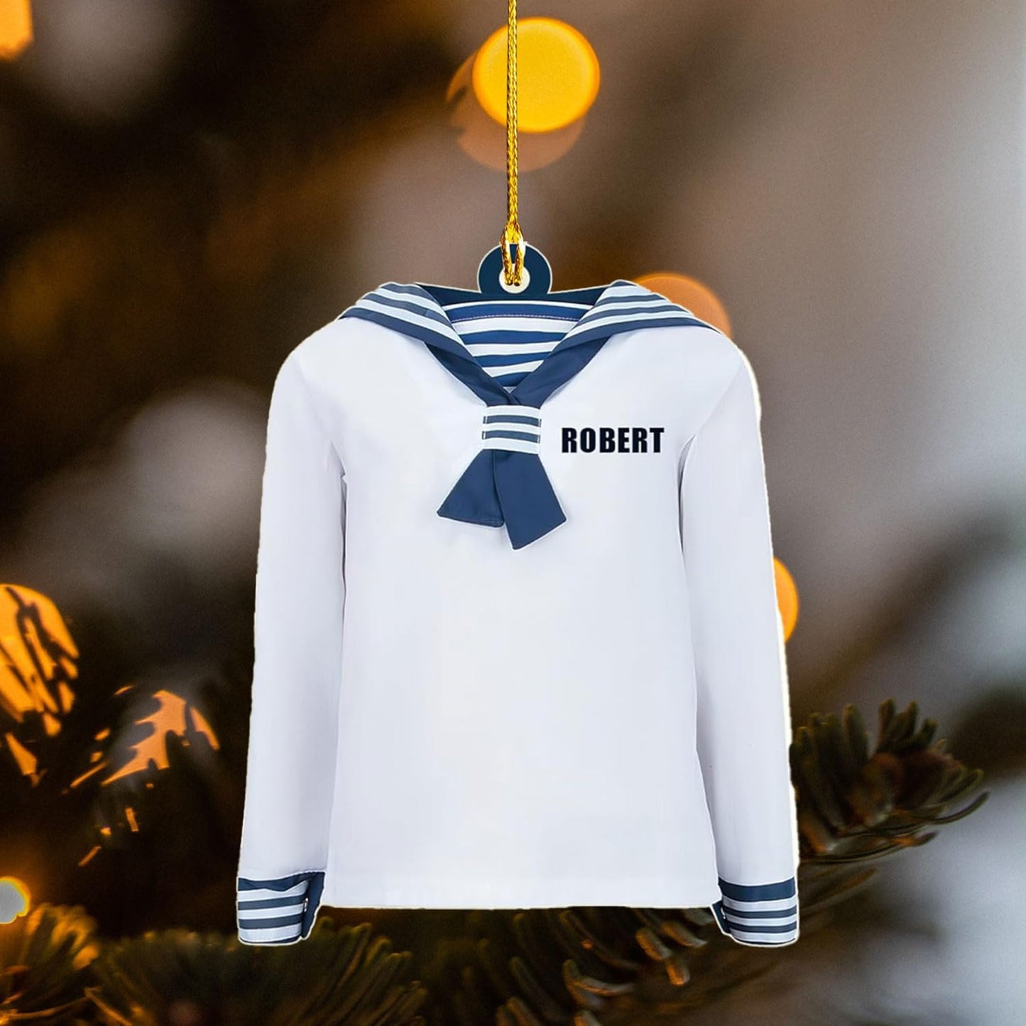 Custom Name Sailor Ornament – Personalized Captain Acrylic Sailing Ornament, Nautical Christmas Tree Decoration for Navy Lovers TS31