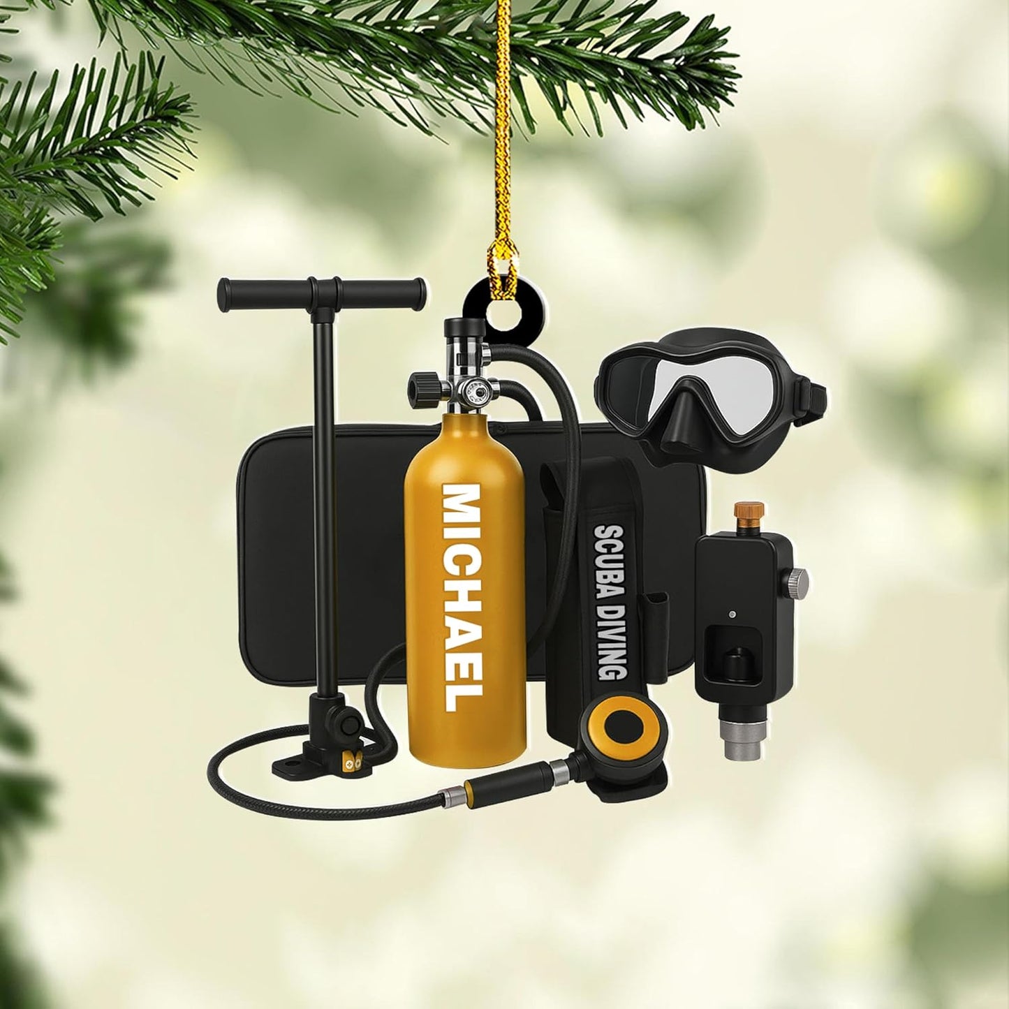 Custom Scuba Diver Ornament – Personalized Acrylic Christmas Tree Decoration, Gift for Divers and Swimmers TSD23