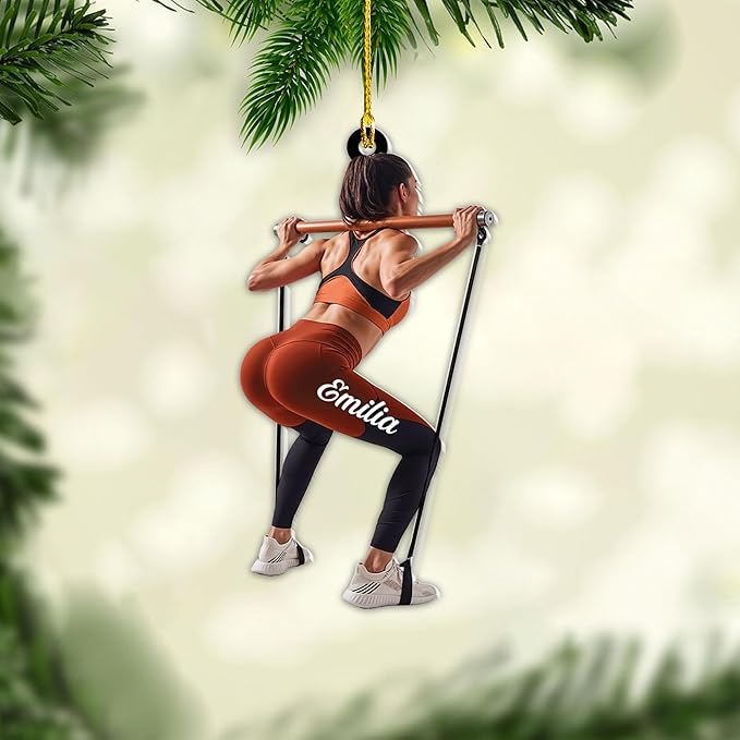 Customized Pilates Christmas Ornament - Pilates Gift for Women, Acrylic Christmas Ornament LL31