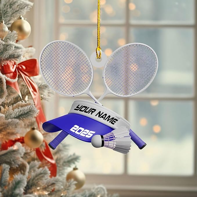 Pesonalized Christmas Gift for Badminton Players, Sports Lovers Badminton Ornament LL44
