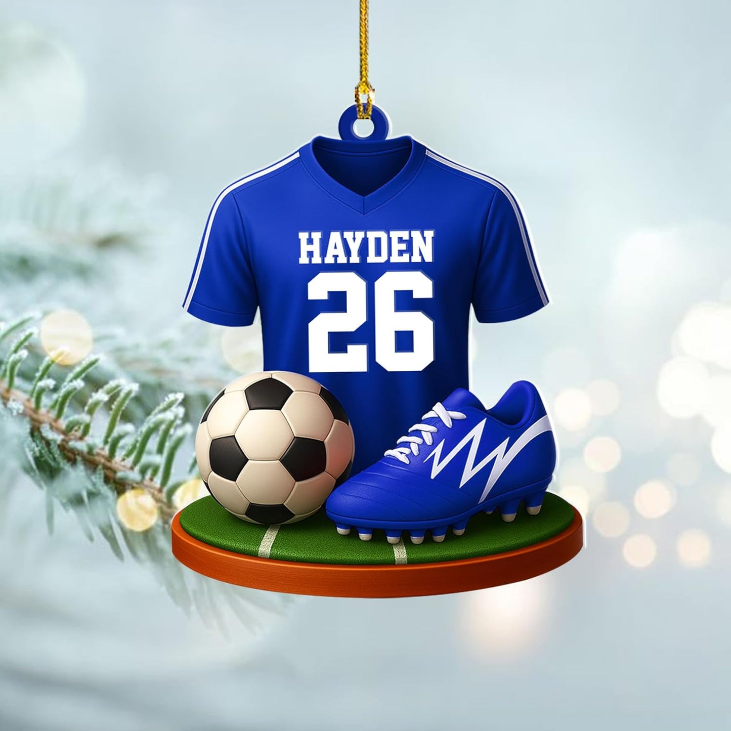 Personalized Soccer Player Christmas Ornament - Xmas Gift for Soccer Lovers C26