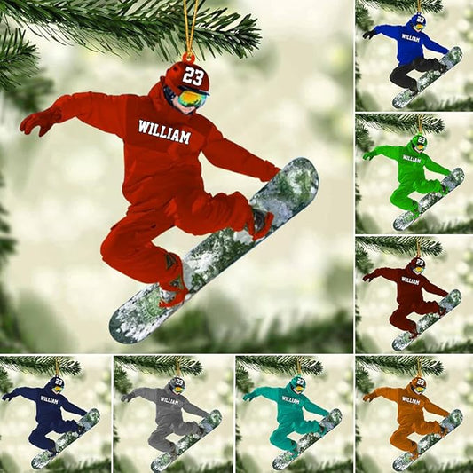 Personalized Snow Skiing Ornament, Custom Colored Skiing Mask Shape Ornament N21