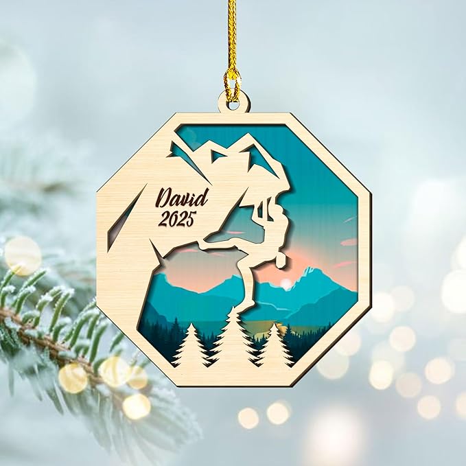 Personalized Rock Climber Christmas Gift for Mountaineers - Climbing Ornament LL16