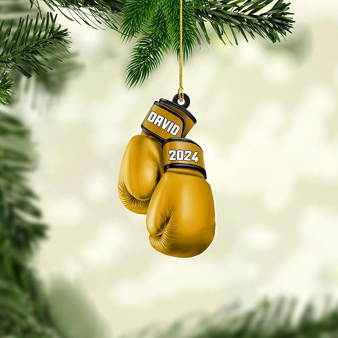 Custom Boxing Gloves Christmas Ornament - Personalized Boxing Ornament Gift LL14
