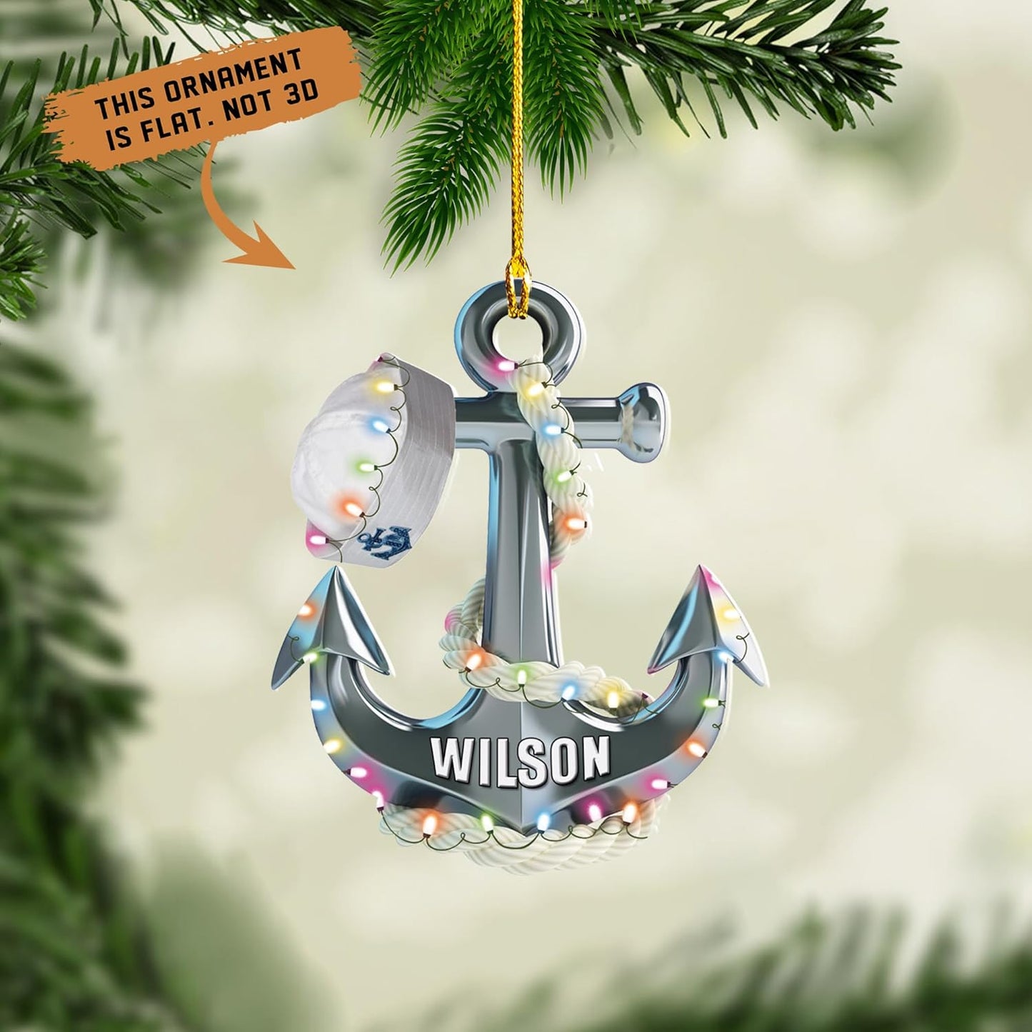 Personalized Sailor Ornament – Custom Captain Sailor Acrylic Ornament, Unique Sailing Glass Keepsake, Navy Captain Holiday Gift for Sailors TS8