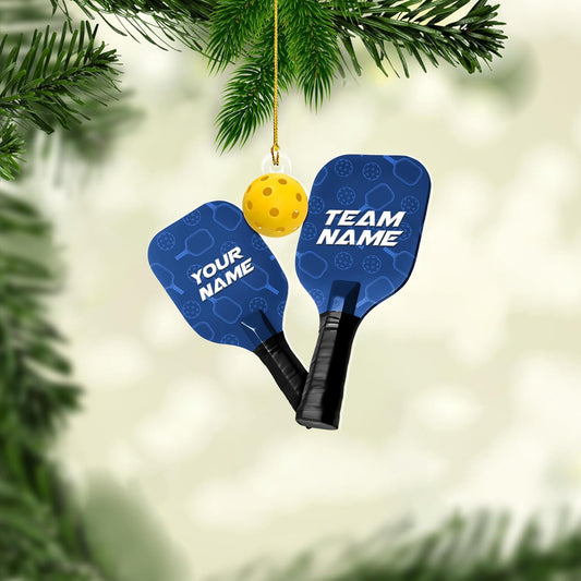 Custom Name & Team Name Pickleball Christmas Ornament