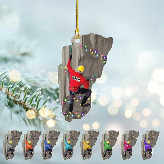 Personalized Rock Climber Christmas Gift for Mountaineers - Climbing Ornament LL34
