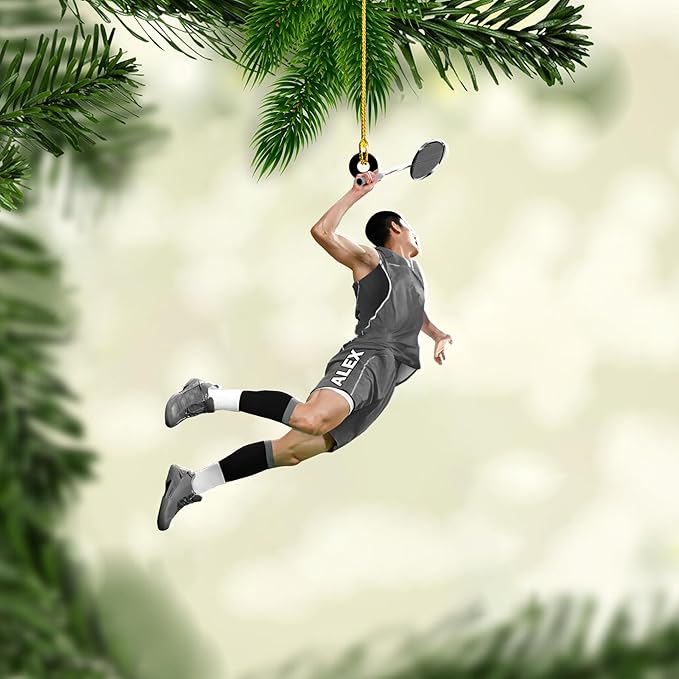 Custom Christmas Gift for Badminton Players, Sports Lovers Badminton Ornament LL17