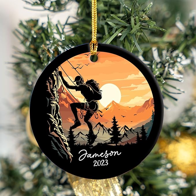 Personalized Rock Climber Christmas Gift for Mountaineers - Climbing Ornament LL33