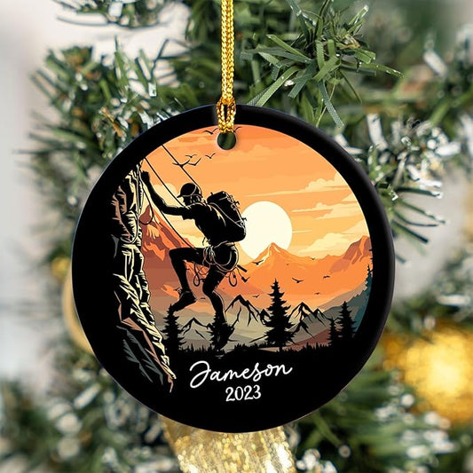 Personalized Rock Climber Christmas Gift for Mountaineers - Climbing Ornament LL33