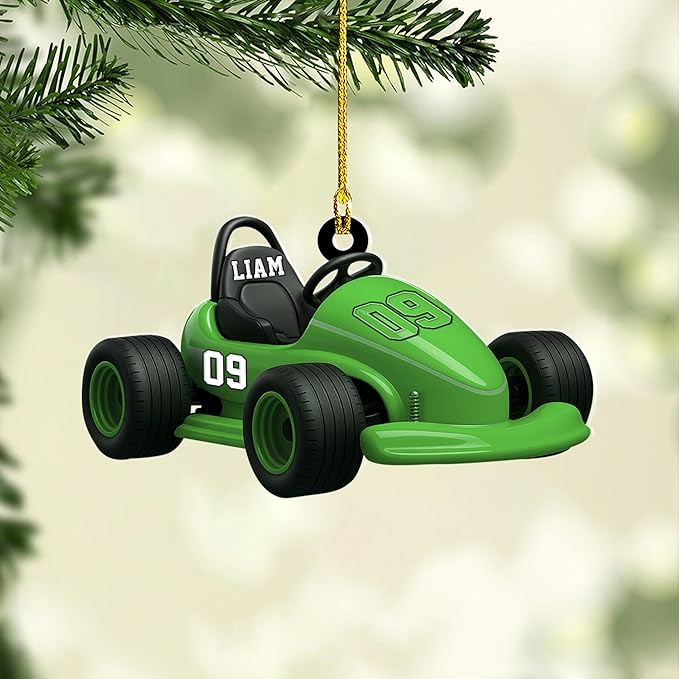 Personalized Go Kart Christmas Ornament N02