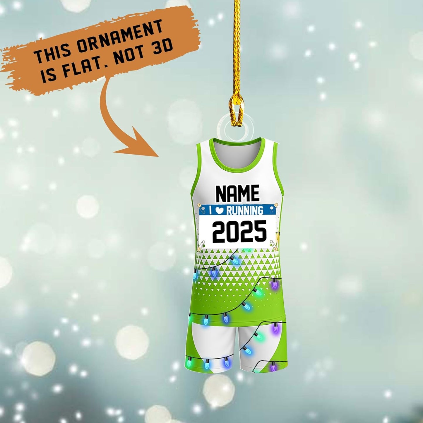 Custom Name Marathon Ornament – Personalized Acrylic Running Gift, Unique Sport Holiday Keepsake TM14