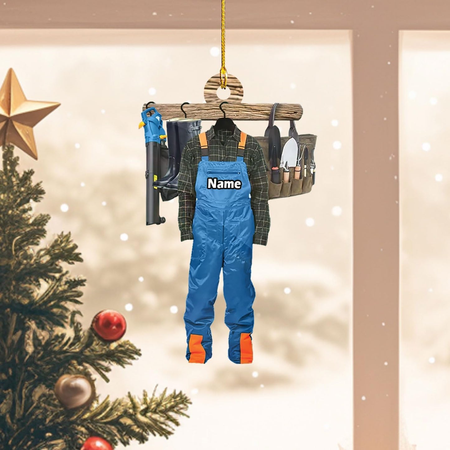 Custom Name Garden Equipment Ornament | Gardener Christmas Tree Decor Gift for Plant & Nature Lovers TG87