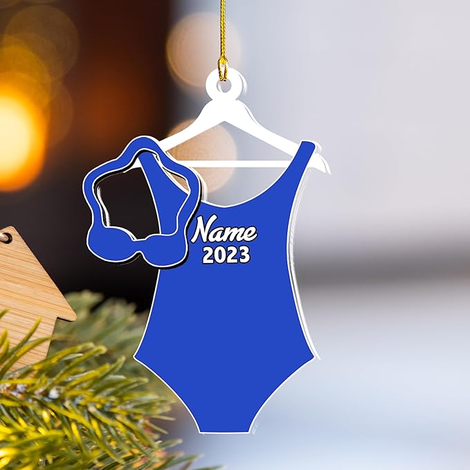 Personalized Swimming Ornament - Custom Swimmer Christmas Gift for Boys, Girls & Pool Lovers LL13