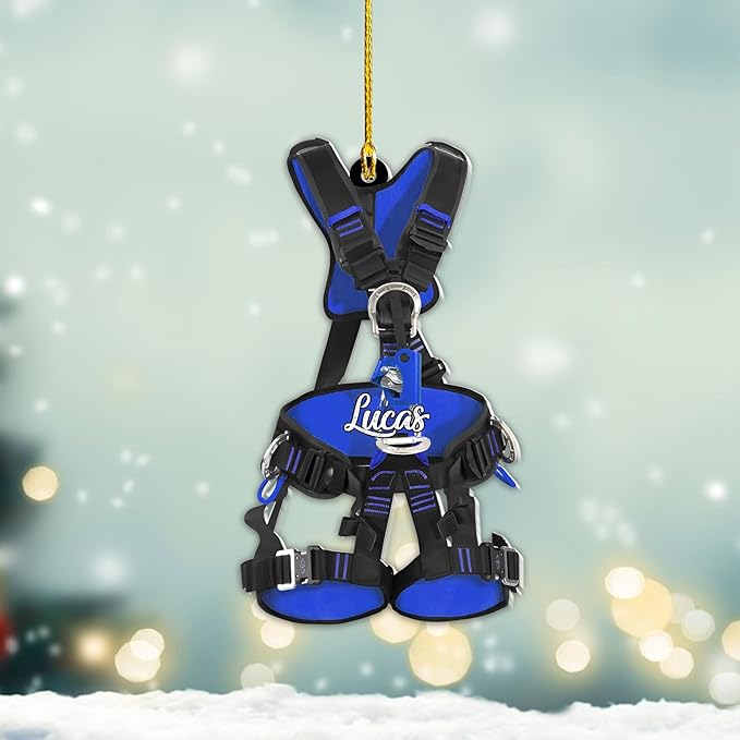 Personalized Climbing Ornament - Custom Rock Climber Christmas Gift for Mountaineers LL4