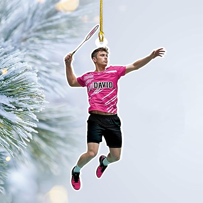 Pesonalized Christmas Gift for Badminton Players, Sports Lovers Badminton Ornament LL53