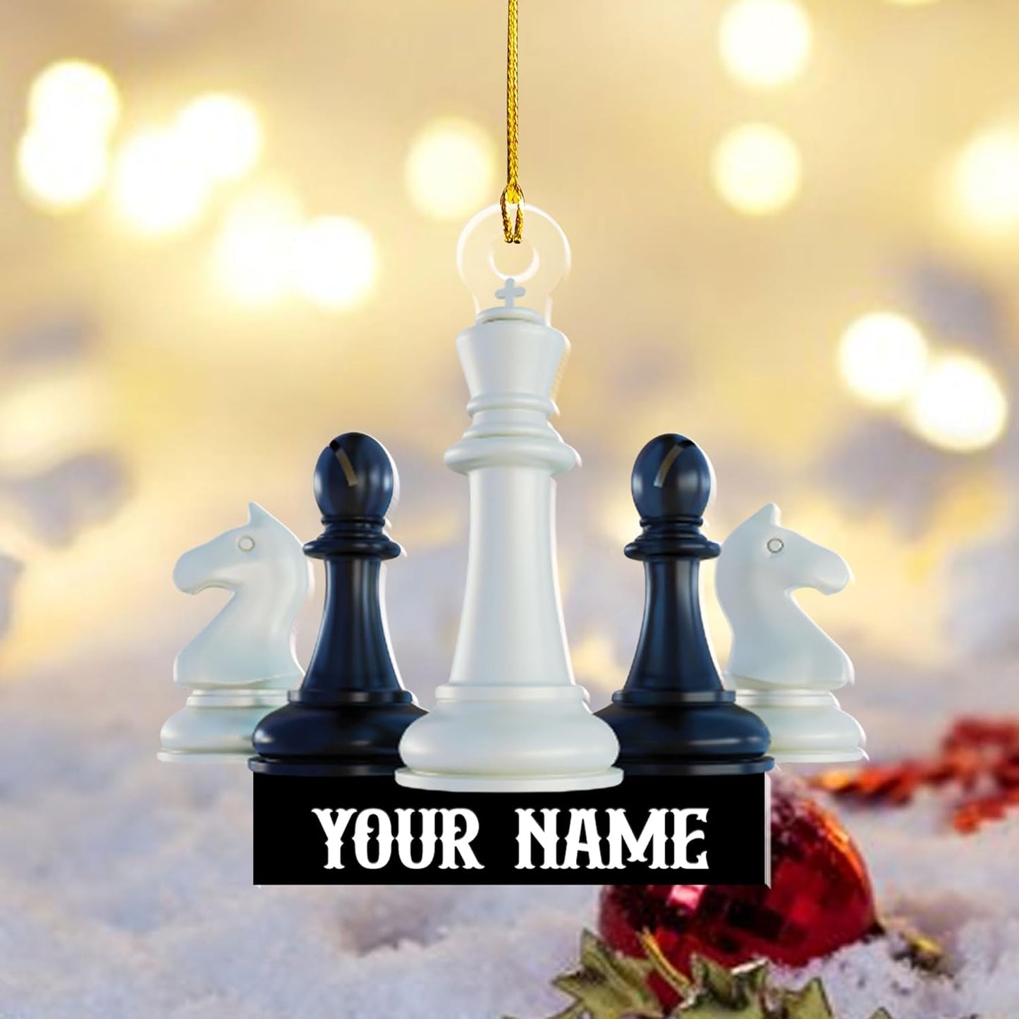 Personalized Name Chess Ornament Gift for Men Women Chess Team Player N33