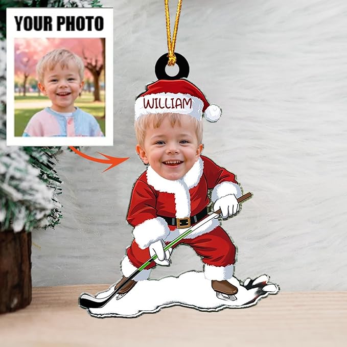 Personalized ice Hockey Ornament N10