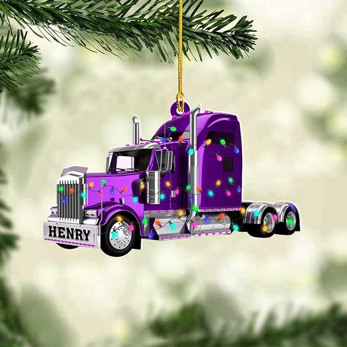 Personalized Semi Truck Christmas Decor - Truck Driver Ornament Gift L11
