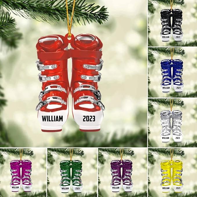 Personalized Snow Skiing Ornament, Custom Colored Skiing Mask Shape Ornament N20