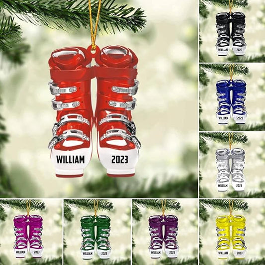 Personalized Snow Skiing Ornament, Custom Colored Skiing Mask Shape Ornament N20