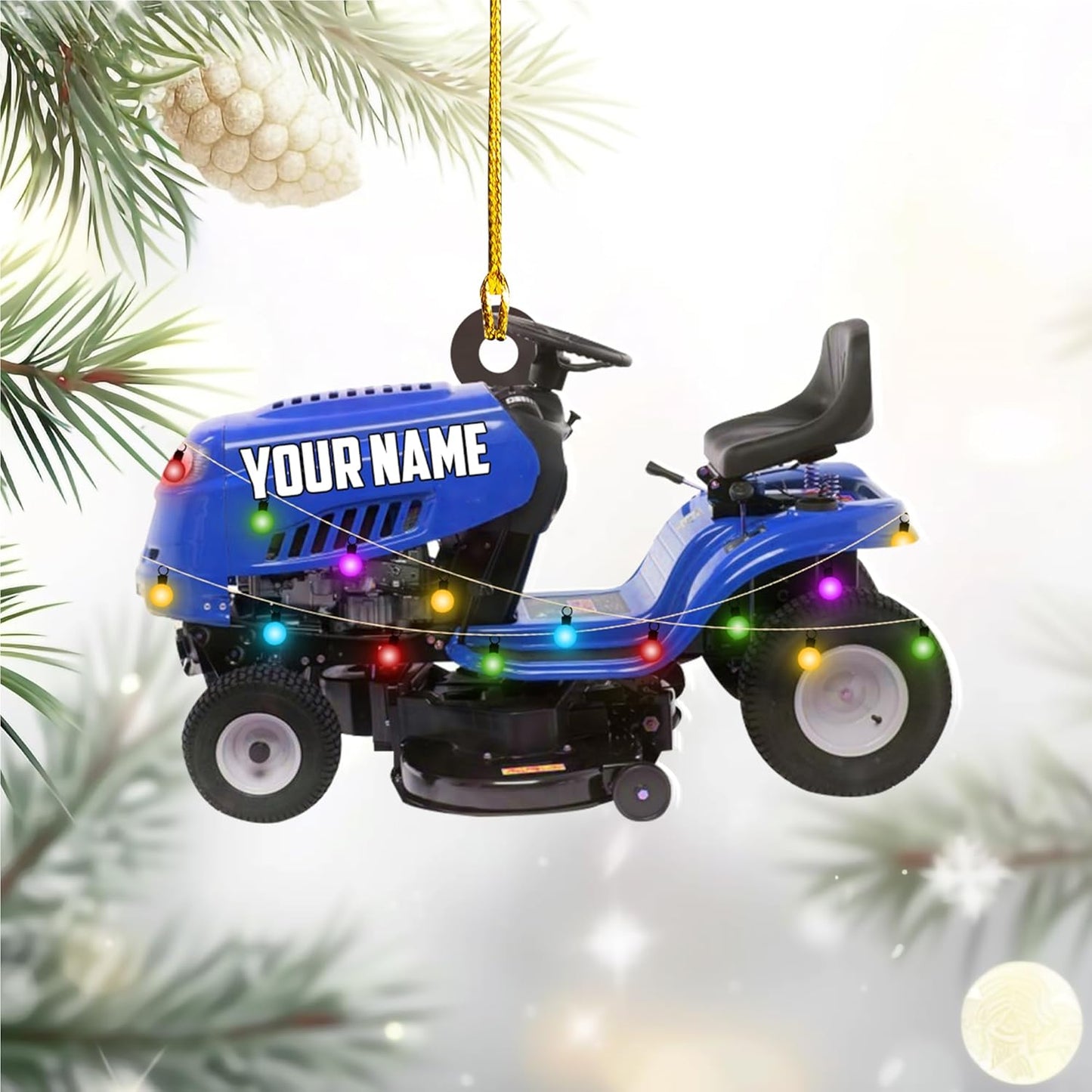 Personalized Lawn Mower Christmas Ornament | Custom Lawn Care Holiday Tree Decoration for Gardeners & Landscapers TG110