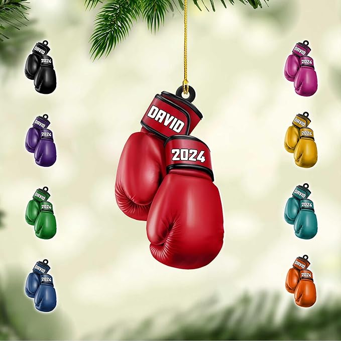 Custom Boxing Gloves Christmas Ornament - Personalized Boxing Ornament Gift LL14