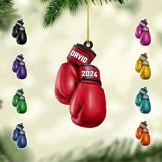 Custom Boxing Gloves Christmas Ornament - Personalized Boxing Ornament Gift LL14