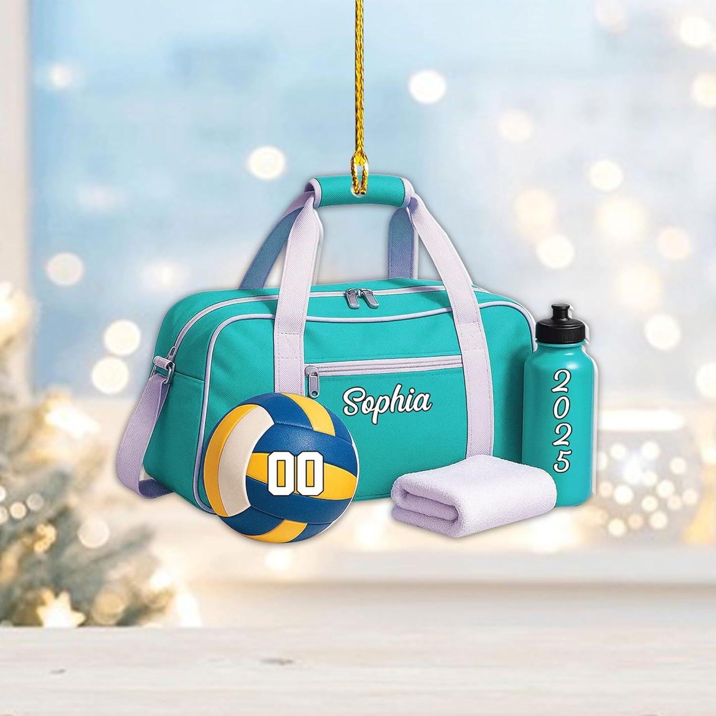 Personalized Volleyball Christmas Ornament – Custom Name Acrylic Ornament, Team Sports Holiday Decor, Volleyball Player Gift, Custom Xmas Keepsake TV11