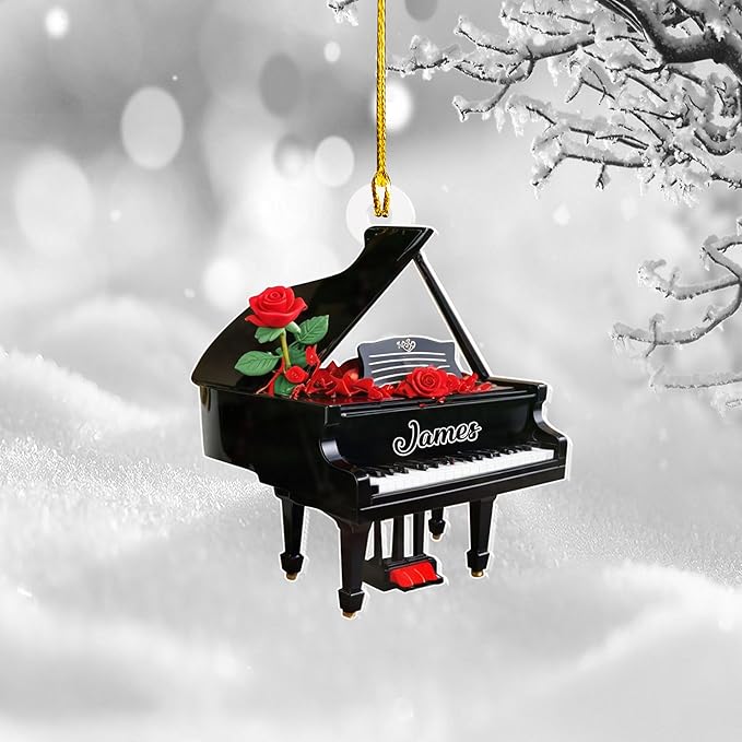 Customized Piano Ornament - Music Instrument Christmas Gift for Piano Lovers LL42