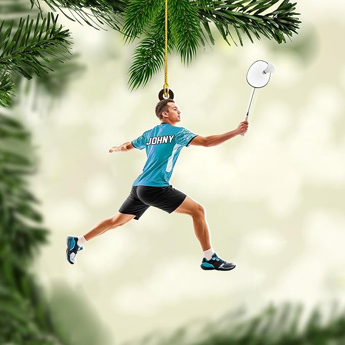 Custom Christmas Gift for Badminton Players, Sports Lovers Badminton Ornament LL24