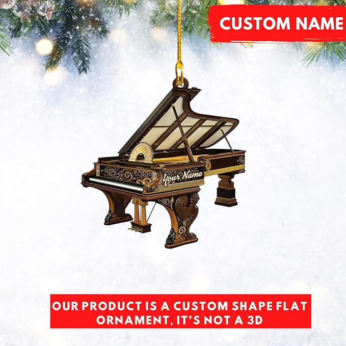 Custom Music Instrument Christmas Gift - Piano Ornament for Piano Lovers LL10