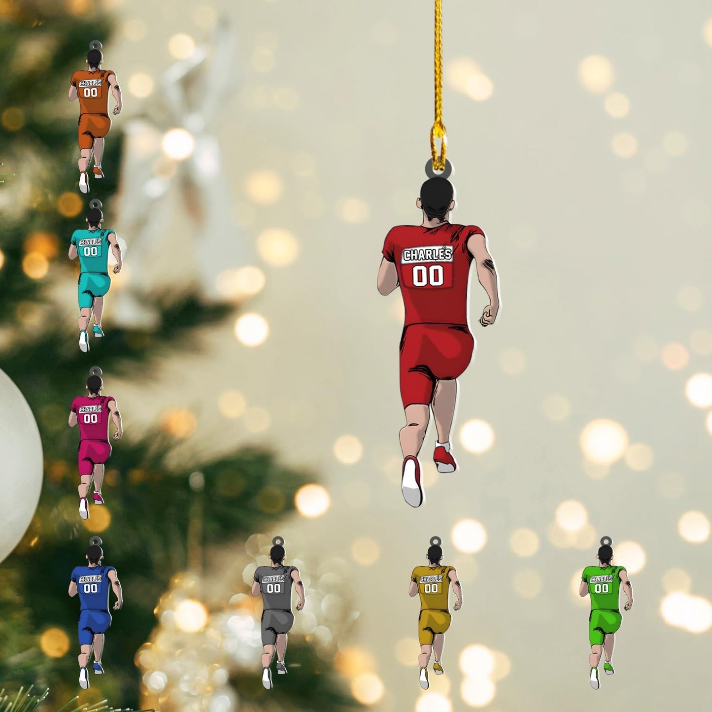 Custom Running Acrylic  Ornament – Personalized Marathon Gift, Athlete Christmas Decoration TM23