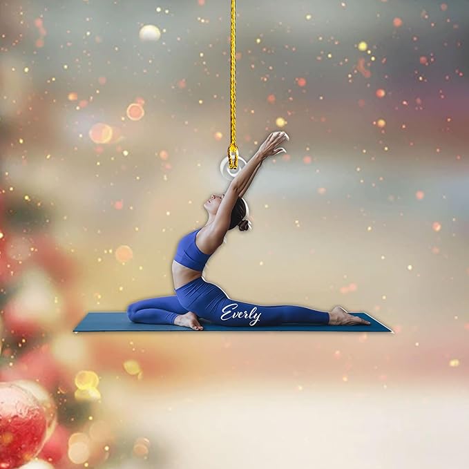 Personalized Yoga Lovers Ornament - Custom Yoga Christmas Decoration Gift LL9