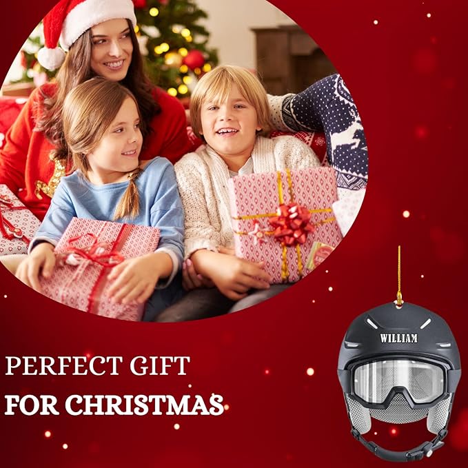 Personalized Snow Skiing Ornament, Custom Colored Skiing Mask Shape Ornament NO7