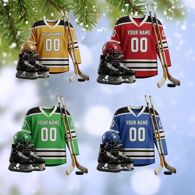 Personalized ice Hockey Ornament N27