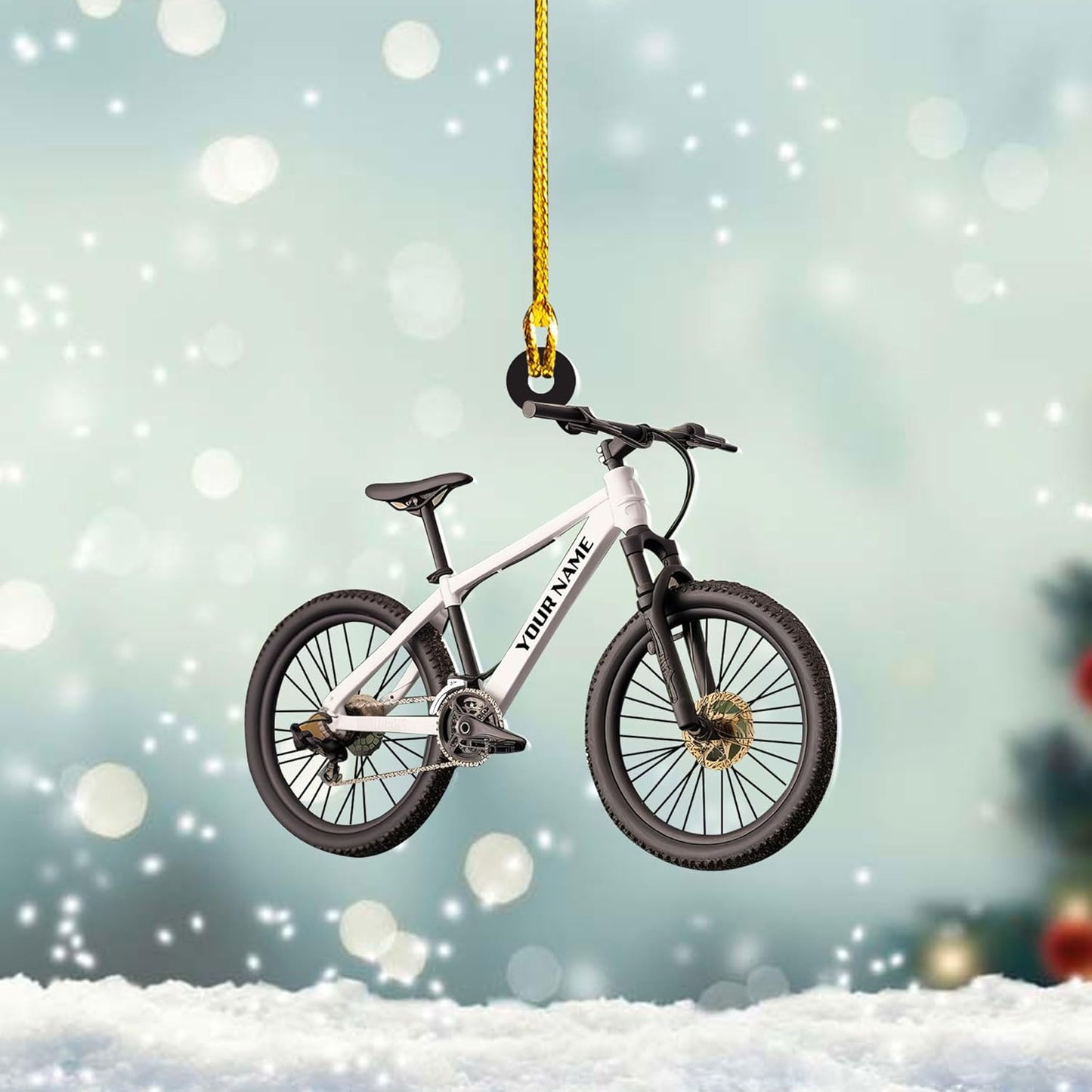 Custom Name Bicycle Acrylic Ornament – Personalized Cycling Gift, Christmas Tree Decor for Bikers 2025 TC40