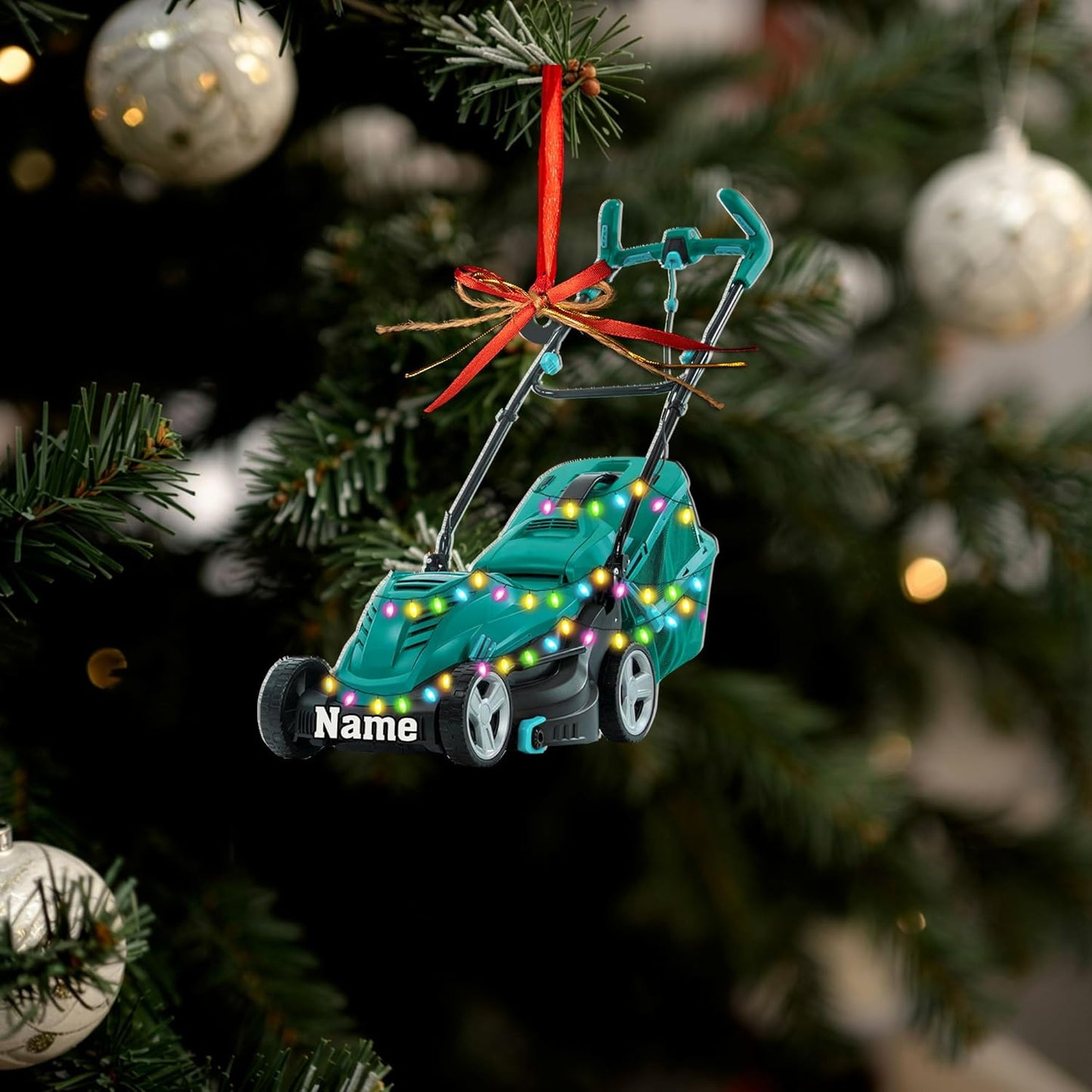 Personalized Lawn Mower Christmas Ornament | Custom Lawn Care Holiday Tree Decoration for Gardeners & Landscapers TG95