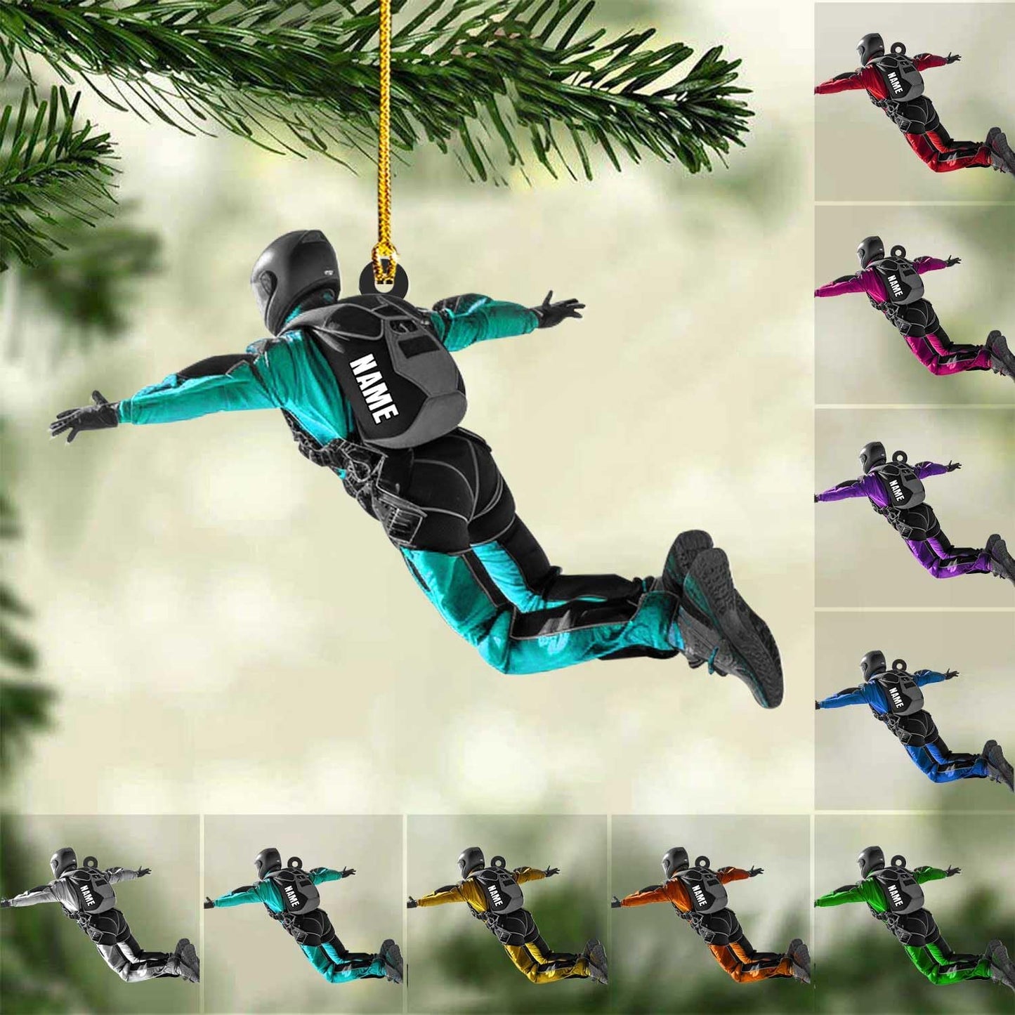 Custom Skydiving Christmas Ornament – Skydiver Xmas Decor O23