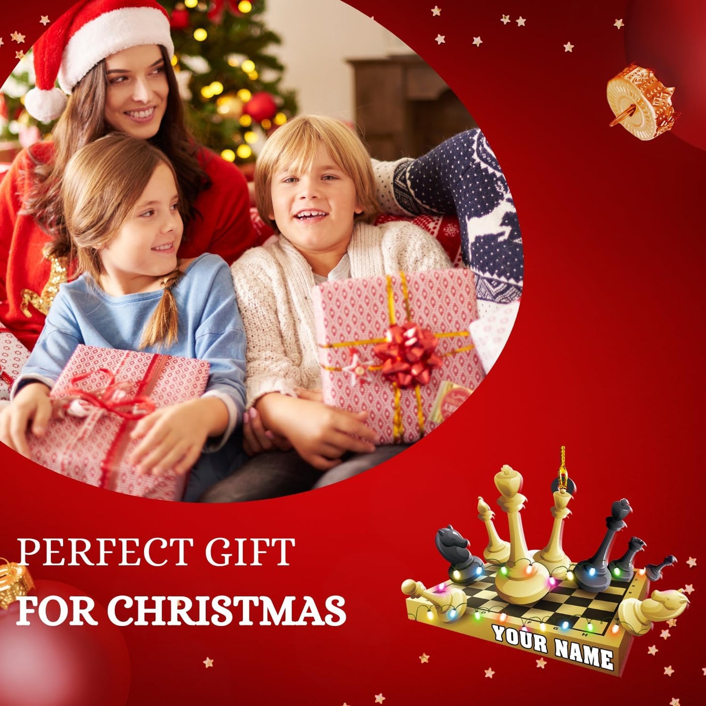 Personalized Name Chess Ornament Gift for Men Women Chess Team Player N10