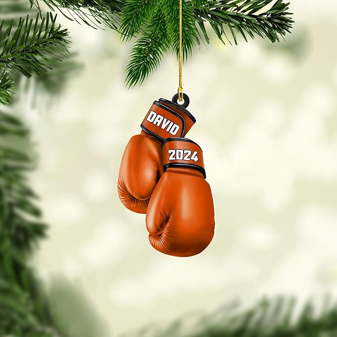 Custom Boxing Gloves Christmas Ornament - Personalized Boxing Ornament Gift LL14