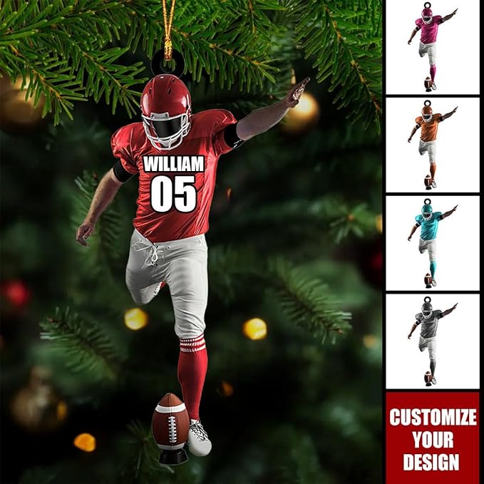 Personalized Football Player Ornament - American Football Ornament Gift LL32