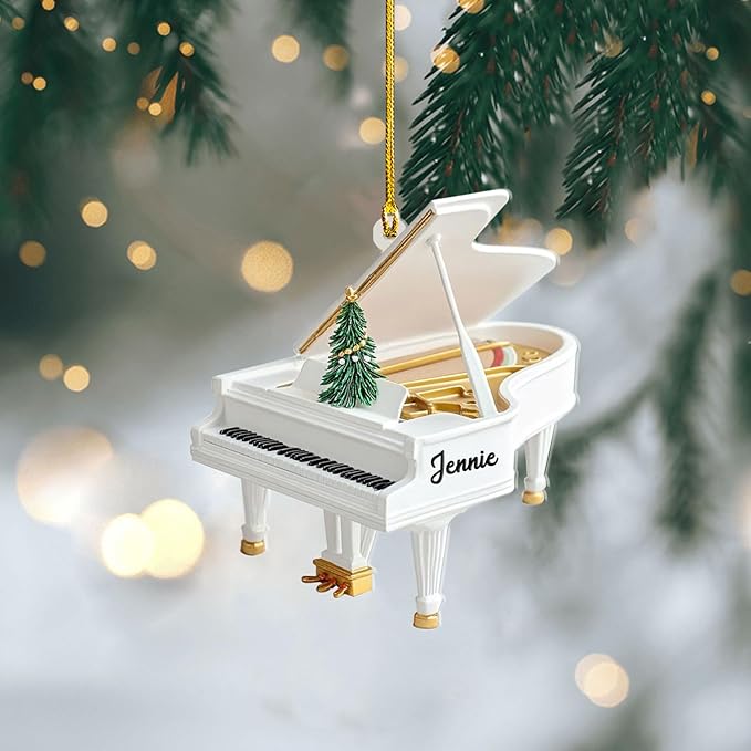 Customized Piano Ornament - Music Instrument Christmas Gift for Piano Lovers LL57