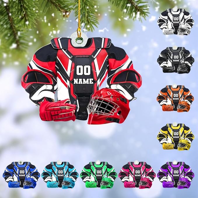 Personalized ice Hockey Ornament N24