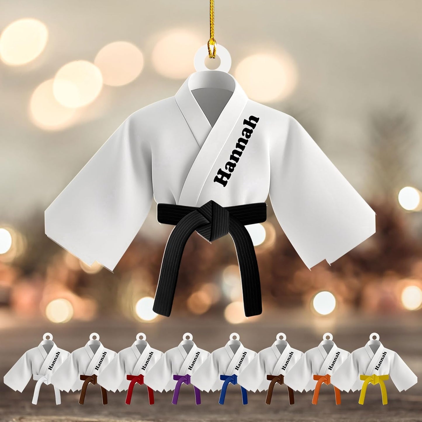 Custom Karate Christmas Ornament – Taekwondo & Jiu Jitsu Gift Krt25