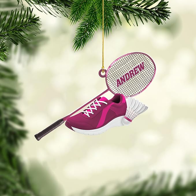 Custom Christmas Gift for Badminton Players, Sports Lovers Badminton Ornament LL19